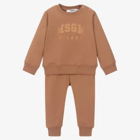 Brown Cotton Label Tracksuit