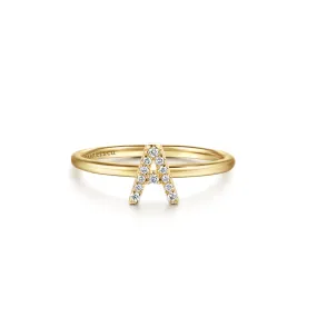 Gabriel 14K Gold Pavé Diamond Initial Ring