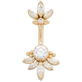 Lillian Faceted Gem Navel Curve in Gold