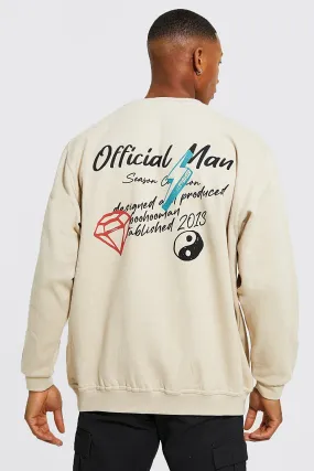 Official Man Oversized Back Print Sweatshirt